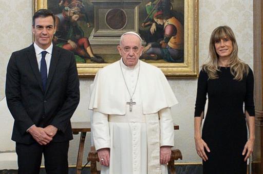 Pedro Sánchez y el Papa Francisco